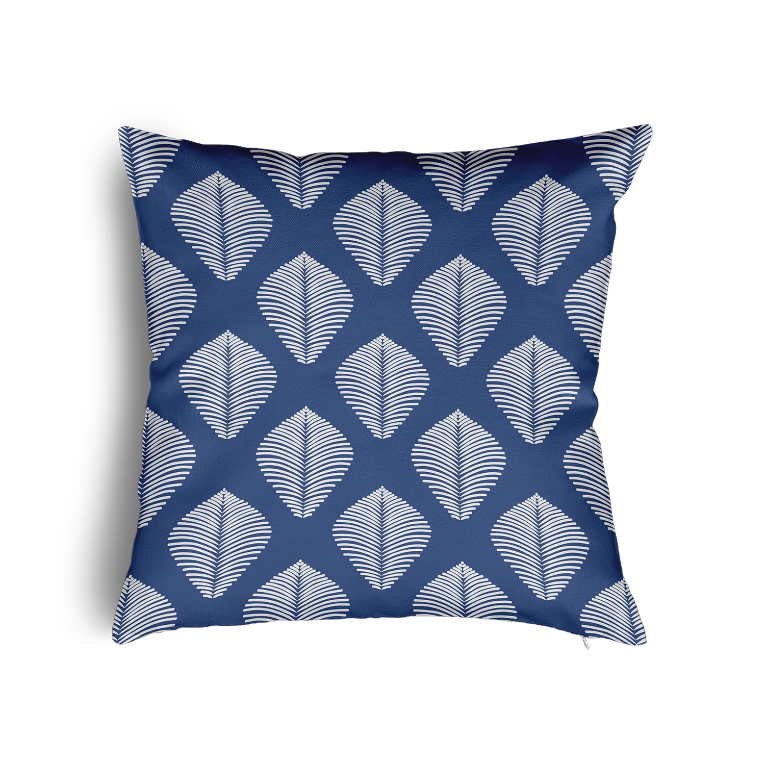 16" x 16" Simply Daisy Fan Leaf Pattern Poly Pillow with Zipper, Nautical Navy Qty 1