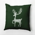 thumbnail image 1 of 16" x 16" Simply Daisy Fancy Holiday Reindeer Polyester Accent Pillow, Green (1 Count), 1 of 4
