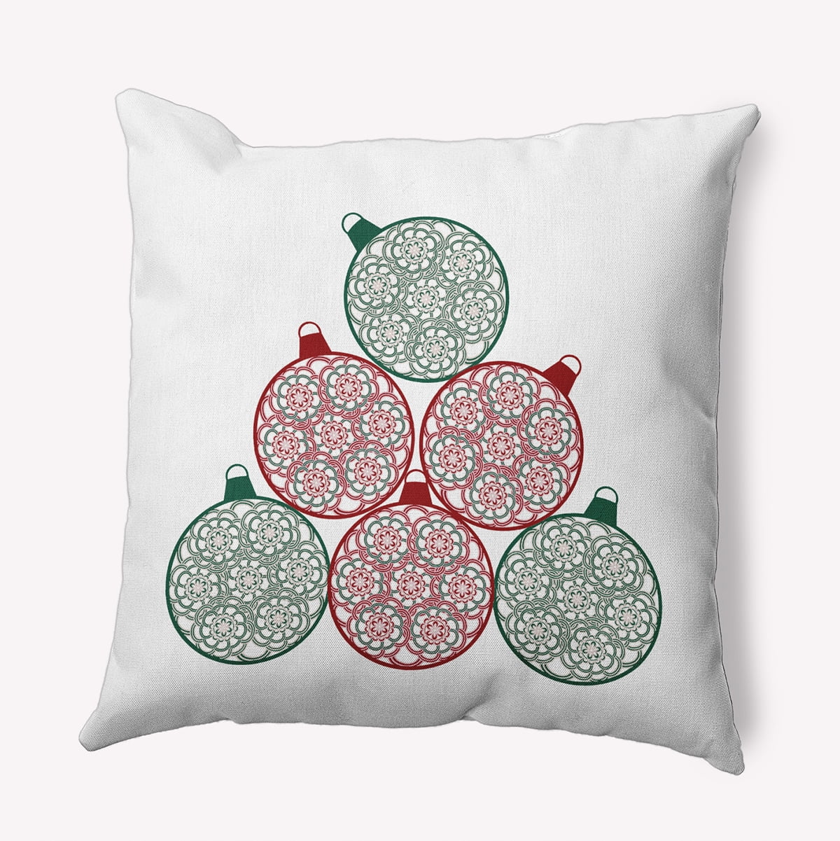 16" x 16" Simply Daisy Fancy Ornament Stack Polyester Accent Pillow, Forest Green Qty 1