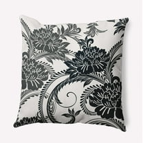 16" x 16" Simply Daisy Flower Flourish Polyester Accent Pillow, Black Qty 1