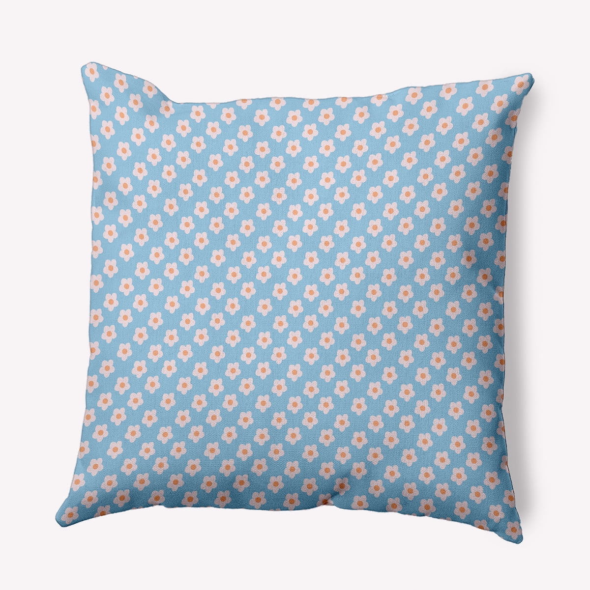 16" x 16" Simply Daisy Flower Power Polyester Indoor/Outdoor Pillow, Carolina Blue Qty 1