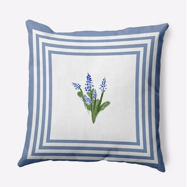 16" x 16" Simply Daisy Framed Bouquets Polyester Accent Pillow, Cornflower Qty 1