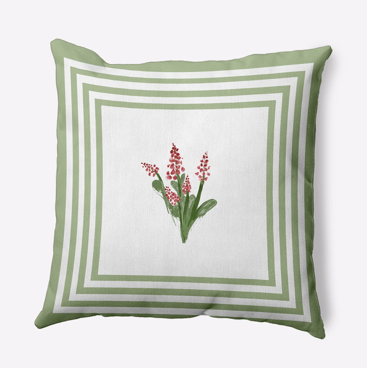 16" x 16" Simply Daisy Framed Bouquets Polyester Indoor/Outdoor Pillow, Fresh Green Qty 1