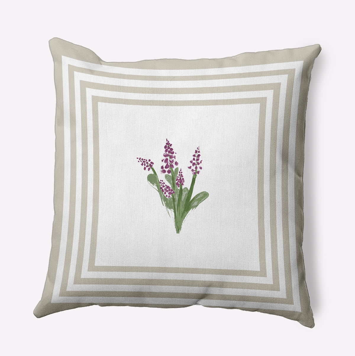 16" x 16" Simply Daisy Framed Bouquets Polyester Indoor/Outdoor Pillow, Oatmeal Qty 1