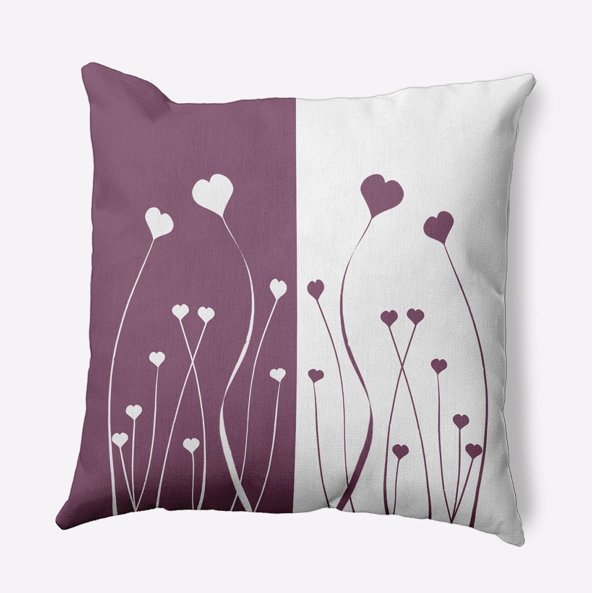 16" x 16" Simply Daisy Growing Love Polyester Indoor/Outdoor Pillow, Muted Purple Qty 1