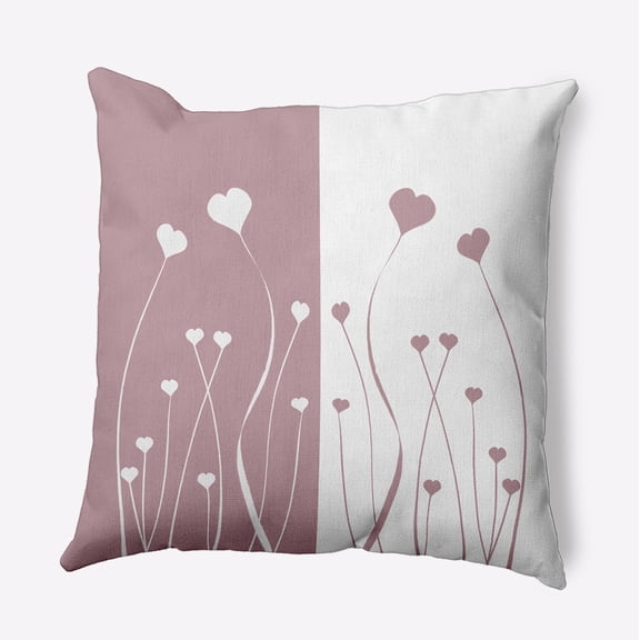 16" x 16" Simply Daisy Growing Love Polyester Indoor/Outdoor Pillow, Romantic Purple Qty 1