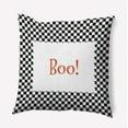 thumbnail image 1 of 16" x 16" Simply Daisy Halloween Boo Checks Polyester Indoor/Outdoor Pillow, Black Qty 1, 1 of 6