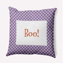 16" x 16" Simply Daisy Halloween Boo Checks Polyester Indoor/Outdoor Pillow, Harvest Orange Qty 1