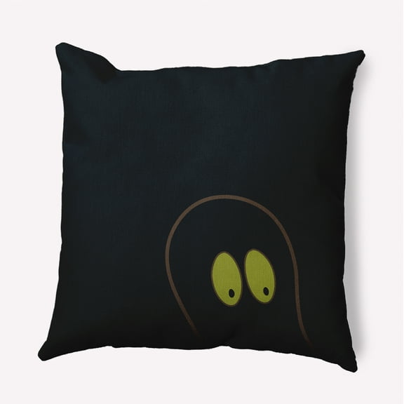 16" x 16" Simply Daisy Halloween Ghost Eyes Polyester Accent Pillow, Black Qty 1