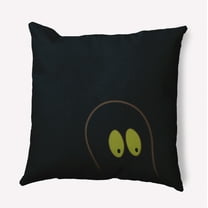 16" x 16" Simply Daisy Halloween Ghost Eyes Polyester Indoor/Outdoor Pillow, Black Qty 1