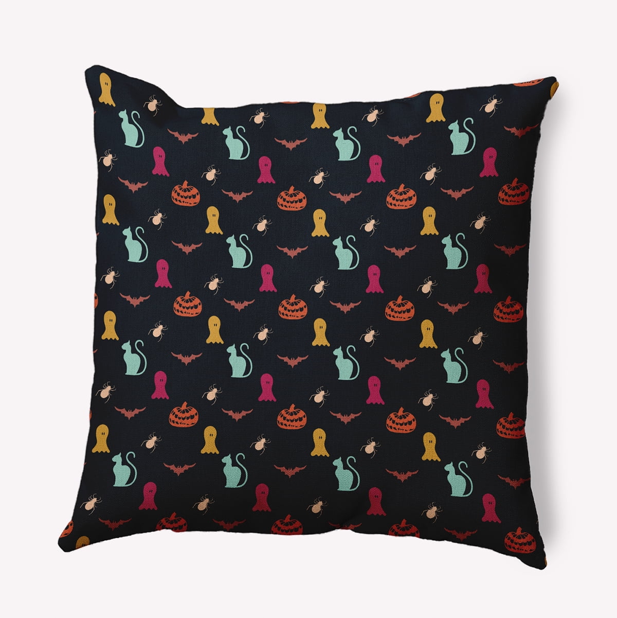 16" x 16" Simply Daisy Halloween Halloween Critters Polyester Indoor/Outdoor Pillow, Black Qty 1