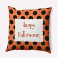 thumbnail image 1 of 16" x 16" Simply Daisy Halloween Happy Halloween Dots Polyester Indoor/Outdoor Pillow, Traditional Orange Qty 1, 1 of 6