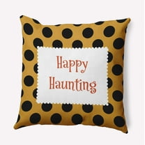 16" x 16" Simply Daisy Halloween Happy Haunting Dots Polyester Accent Pillow, Golden Mustard Qty 1
