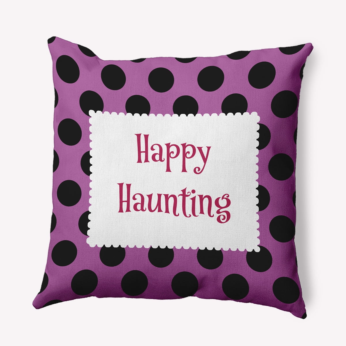 16" x 16" Simply Daisy Halloween Happy Haunting Dots Polyester Accent Pillow, Orchid Qty 1