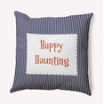 thumbnail image 1 of 16" x 16" Simply Daisy Halloween Happy Haunting Ticking Polyester Accent Pillow, Navy Qty 1, 1 of 6