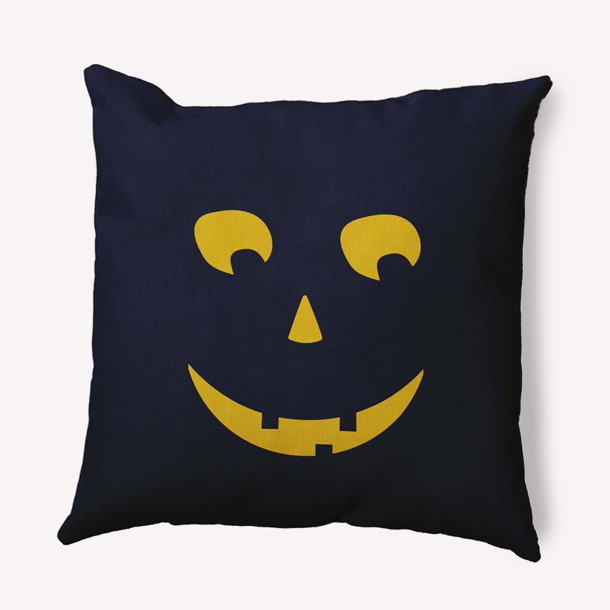 16" x 16" Simply Daisy Halloween JackoLanternLeft Polyester Indoor/Outdoor Pillow, Navy Qty 1