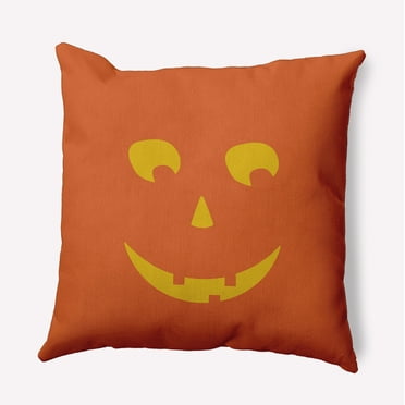 16" x 16" Simply Daisy Halloween JackoLanternRight Polyester Indoor/Outdoor Pillow, Nutmeg Qty 1