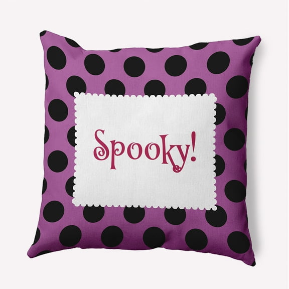 16" x 16" Simply Daisy Halloween Spooky Dots Polyester Accent Pillow, Orchid Qty 1