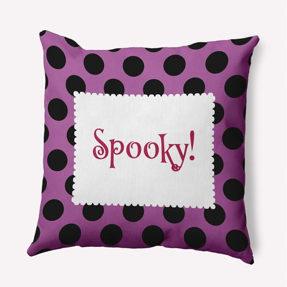 16" x 16" Simply Daisy Halloween Spooky Dots Polyester Indoor/Outdoor Pillow, Orchid Qty 1