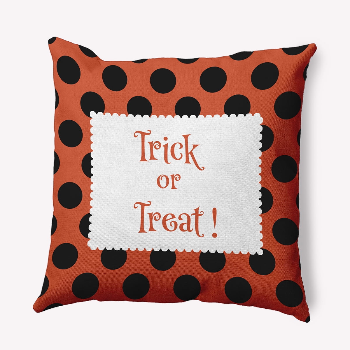 16" x 16" Simply Daisy Halloween Trick or Treat Dots Polyester Accent Pillow, Harvest Orange Qty 1