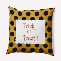 16" x 16" Simply Daisy Halloween Trick or Treat Dots Polyester Indoor/Outdoor Pillow, Golden Mustard Qty 1