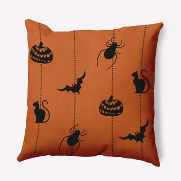16" x 16" Simply Daisy Halloween Web Polyester Accent Pillow, Dusty Orange Qty 1