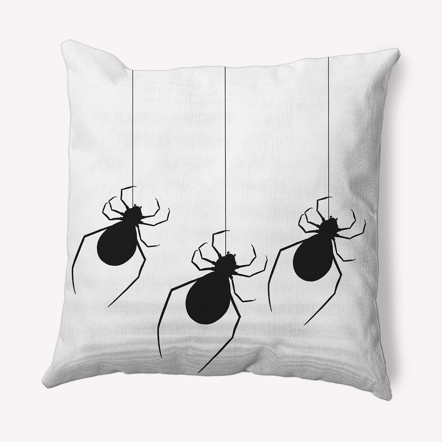 16" x 16" Simply Daisy Hanging Spiders Halloween Polyester Indoor/Outdoor Pillow, White Qty 1