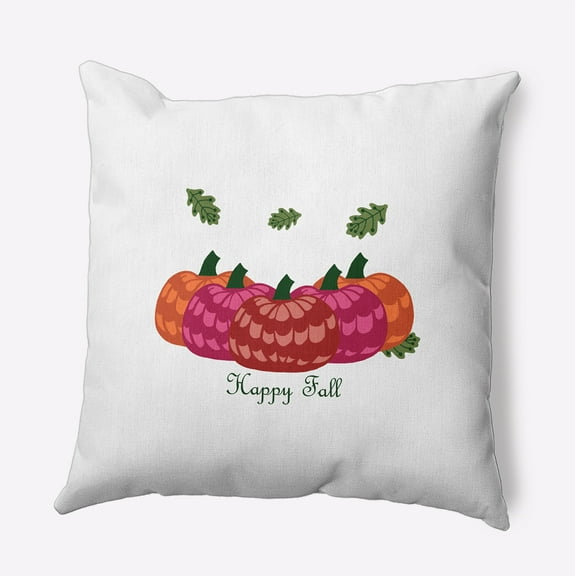 16" x 16" Simply Daisy Happy Fall Pumpkins Polyester Accent Pillow, Dragon Qty 1