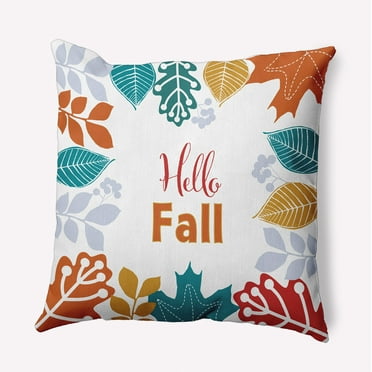 16" x 16" Simply Daisy Hello Fall Polyester Accent Pillow, White Qty 1