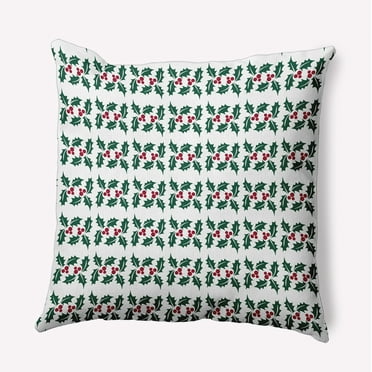 16" x 16" Simply Daisy Holly Stripes Polyester Indoor/Outdoor Pillow, Forest Green Qty 1