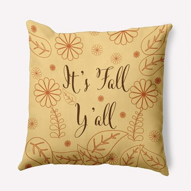 16" x 16" Simply Daisy It's Fall Y'all Polyester Accent Pillow, Golden Haze Qty 1