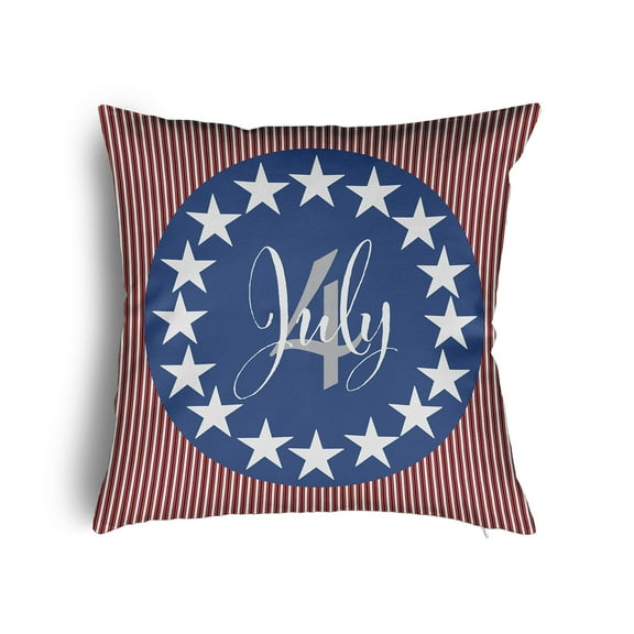 16" x 16" Simply Daisy July Four Poly Pillow with Zipper, Nautical Navy Qty 1