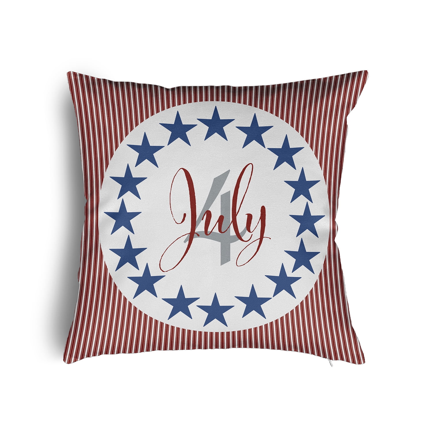16" x 16" Simply Daisy July Four Poly Pillow with Zipper, White Qty 1