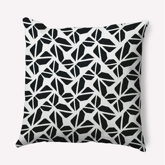 16" x 16" Simply Daisy Kaleidoscope Graffiti Polyester Accent Pillow, Black Qty 1