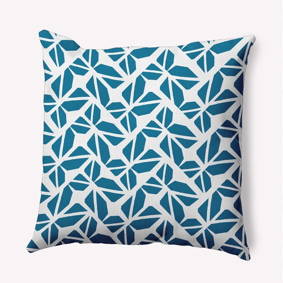 16" x 16" Simply Daisy Kaleidoscope Graffiti Polyester Accent Pillow, Unreal Teal Qty 1