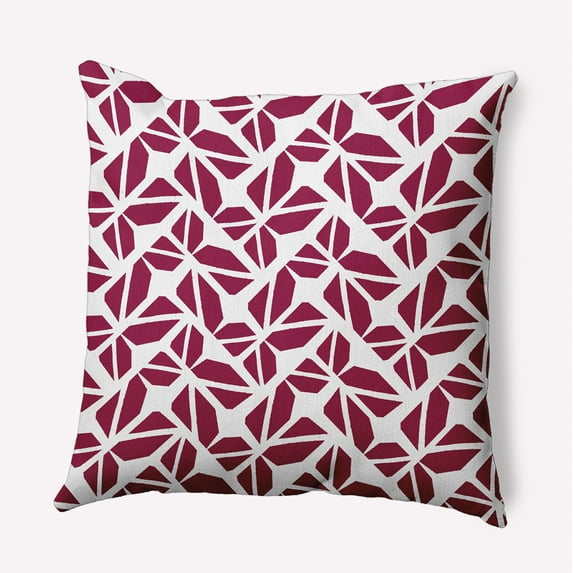 16" x 16" Simply Daisy Kaleidoscope Graffiti Polyester Indoor/Outdoor Pillow, Plum Qty 1