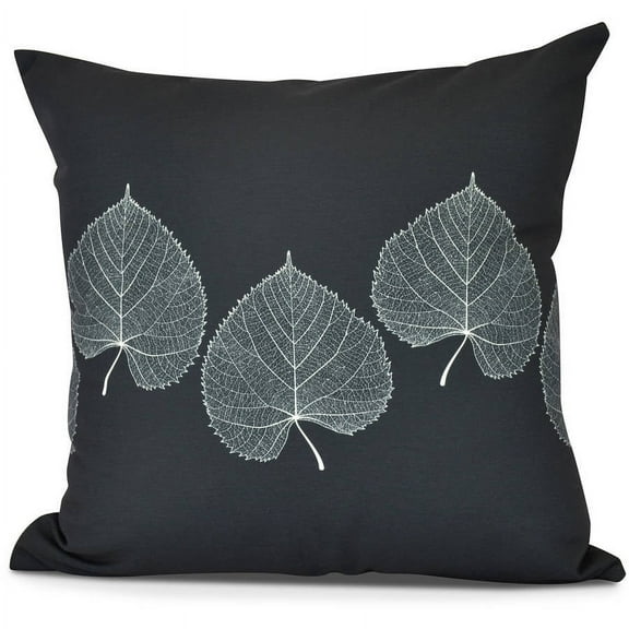 16" x 16" Simply Daisy Leaf Print Fall Polyester Indoor/Outdoor Pillow, Black Qty 1