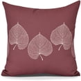 thumbnail image 1 of 16" x 16" Simply Daisy Leaf Print Fall Polyester Indoor/Outdoor Pillow, Purple Qty 1, 1 of 1