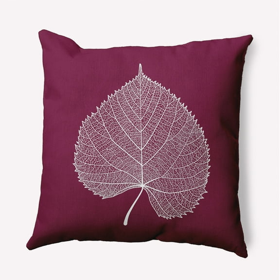 16" x 16" Simply Daisy Leaf Study Polyester Indoor/Outdoor Pillow, Plum Qty 1
