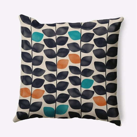 16" x 16" Simply Daisy Leaves and Branches Polyester Accent Pillow, Taupe Qty 1