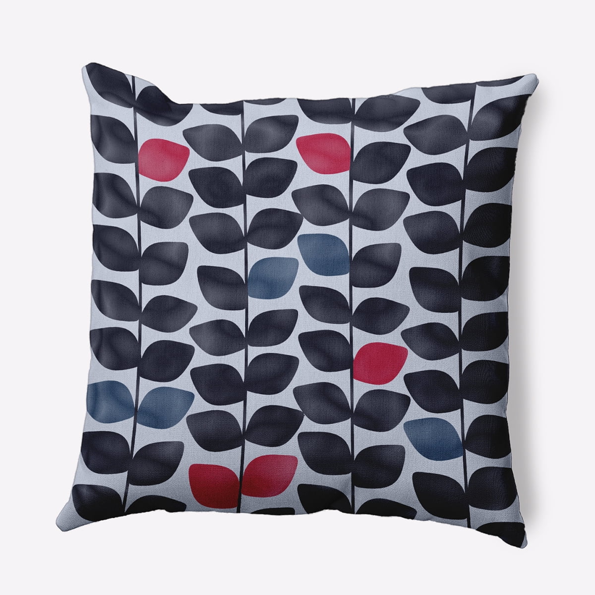 16" x 16" Simply Daisy Leaves and Branches Polyester Indoor/Outdoor Pillow, Misty Blue Qty 1