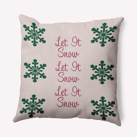 16" x 16" Simply Daisy Let It Snow Polyester Accent Pillow, Pale Pink Qty 1