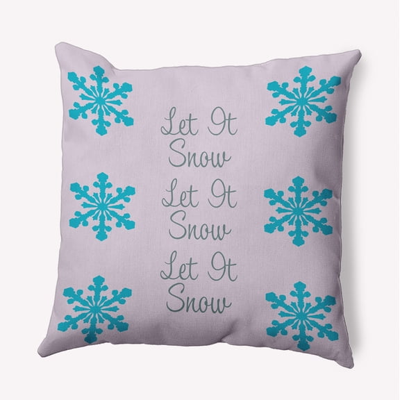 16" x 16" Simply Daisy Let It Snow Polyester Indoor/Outdoor Pillow, Light Purple Qty 1