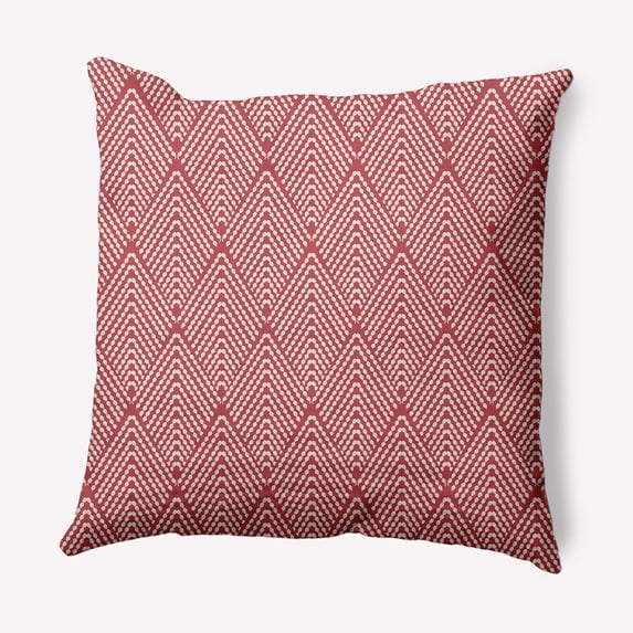 16" x 16" Simply Daisy Lifeflor Diamond Polyester Indoor/Outdoor Pillow, Ligonberry Red Qty 1