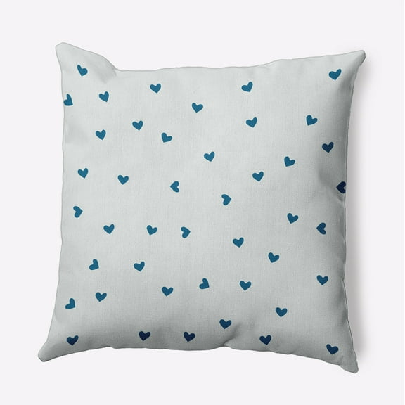16" x 16" Simply Daisy Little Hearts Polyester Indoor/Outdoor Pillow, Teal Qty 1