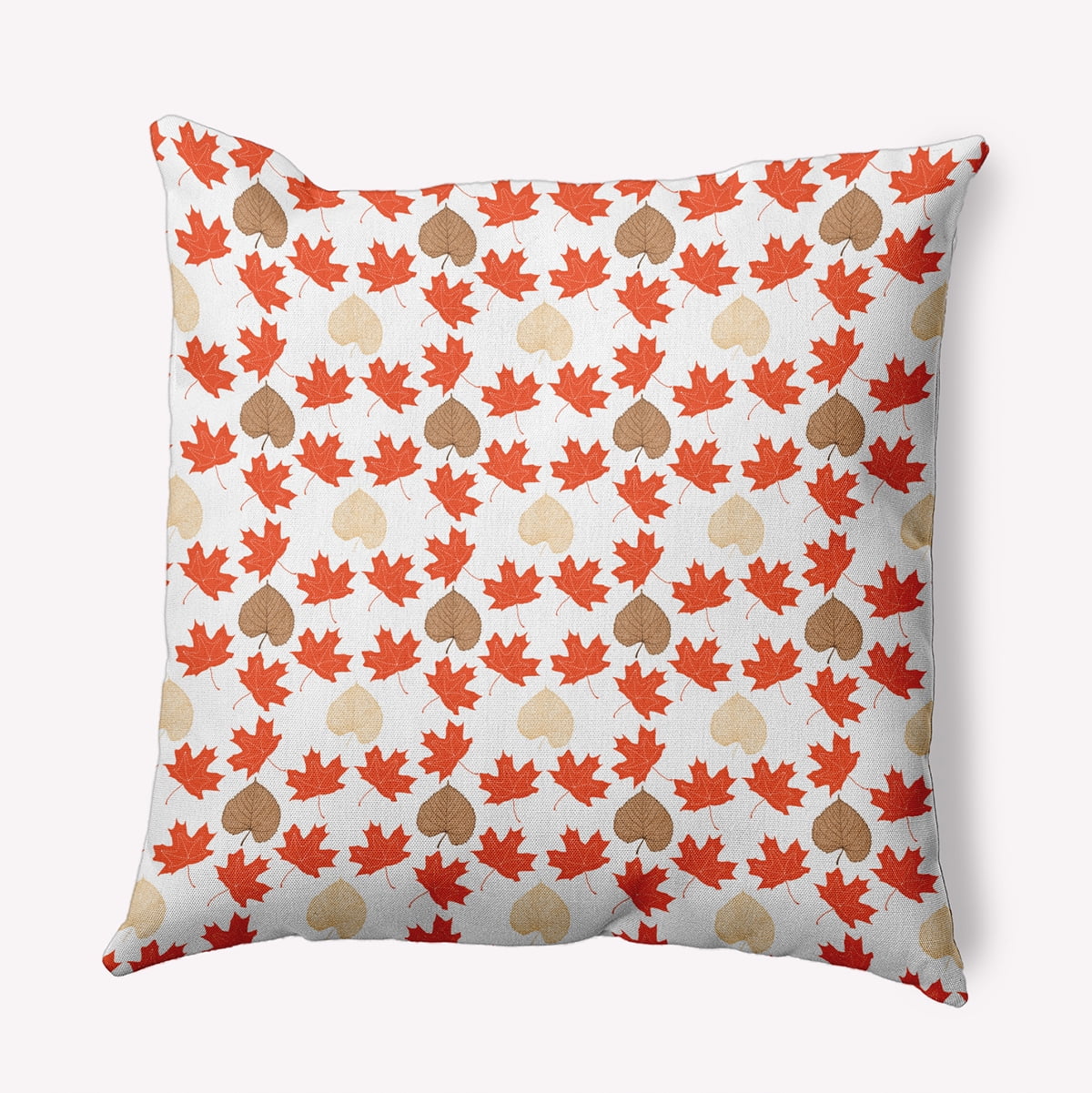 16" x 16" Simply Daisy Lots of Leaves Polyester Accent Pillow, Harvest Orange Qty 1