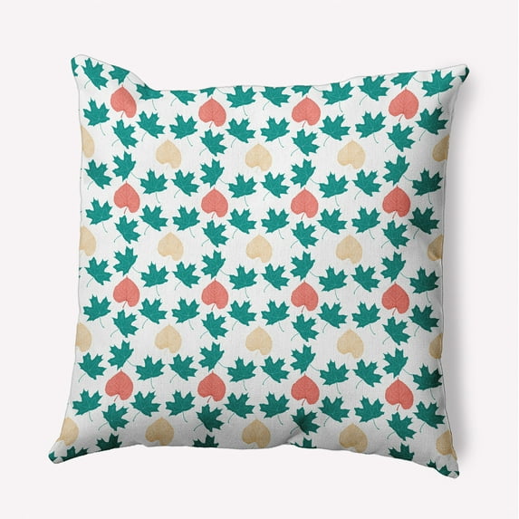 16" x 16" Simply Daisy Lots of Leaves Polyester Accent Pillow, Unreal Teal Qty 1