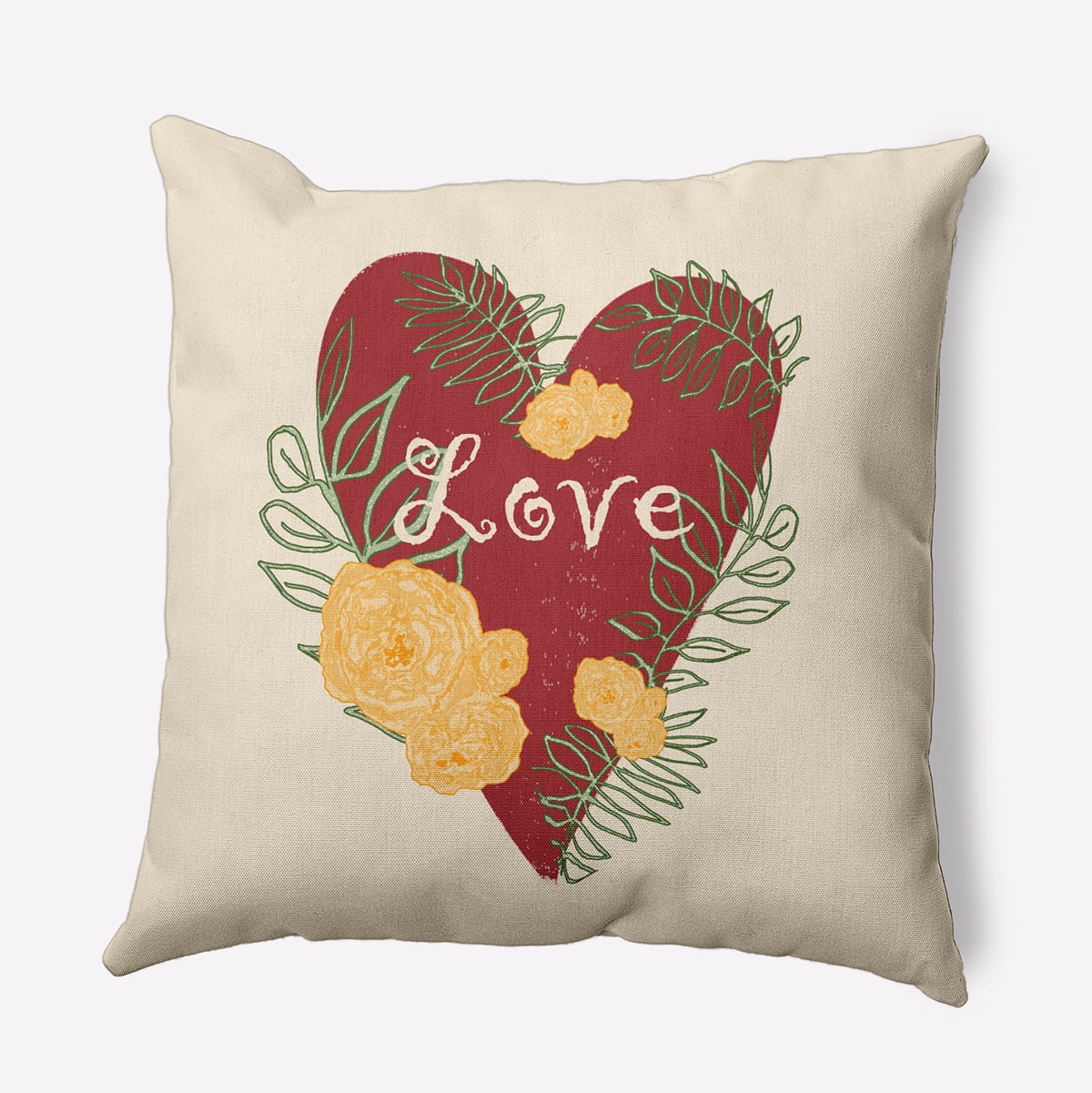 16" x 16" Simply Daisy Love And Roses Polyester Indoor/Outdoor Pillow, Buddah Qty 1