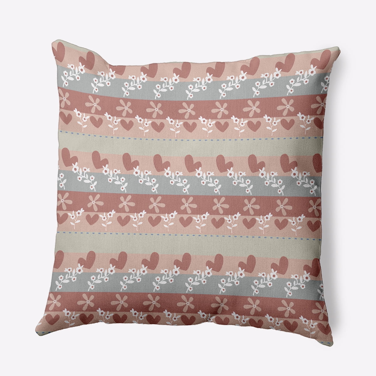 16" x 16" Simply Daisy Love Garden Polyester Accent Pillow, Oatmeal Qty 1