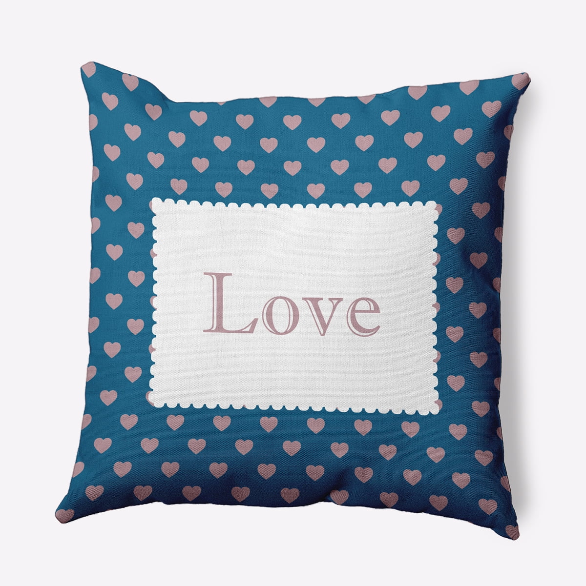 16" x 16" Simply Daisy Love Polyester Accent Pillow, Teal Qty 1